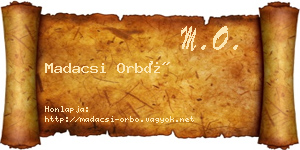Madacsi Orbó névjegykártya
